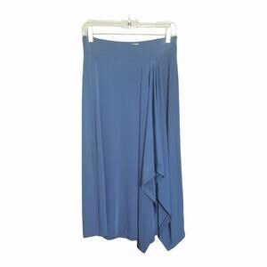 Michael Michael Kors Womens Asymmetrical Navy Pull-On Midi Skirt Size Small